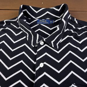 Polo Ralph Lauren Polo Shirt Men's 2XB Big & Tall Chevron Print Linen Blend